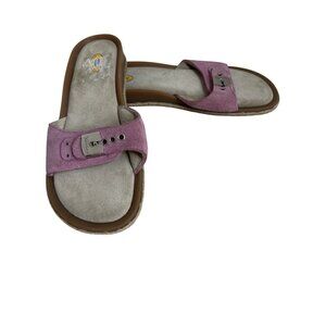 Dr. Scholls Pink Suede Slip-On Sandals With Adjustable Strap Size 9
